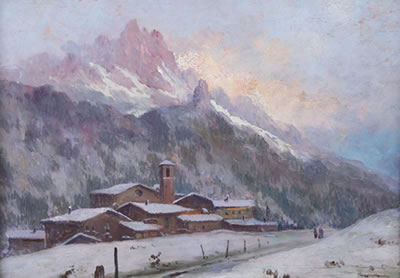 Borgo montano innevato by Ugo Gheduzzi - Auction record, sale price, and art valuation. Compare with similar artists and explore comparable artworks.