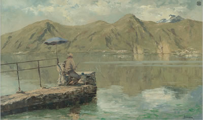 Pescatore sul lago
