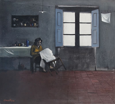 Interno, 1963 by Enotrio Pugliese - Auction record, sale price, and art valuation. Compare with similar artists and explore comparable artworks.