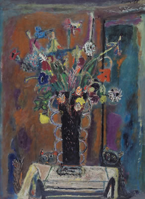 Gatti con vaso di fiori, 1948