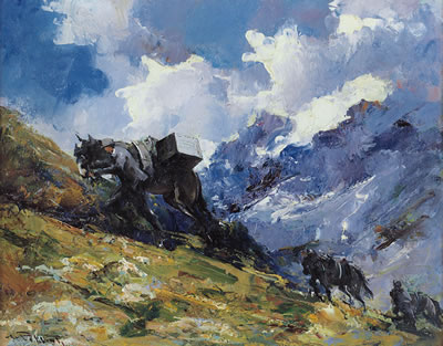 Salita degli alpini sul monte