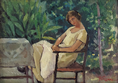 Donna in giardino