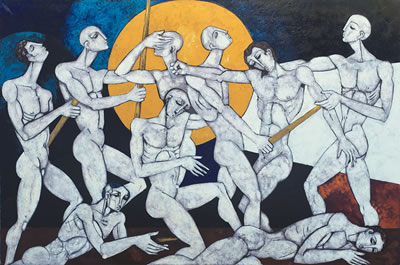 Battaglia by Bruno Landi - Auction record, sale price, and art valuation. Compare with similar artists and explore comparable artworks.