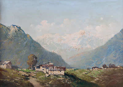 Paesaggio montano con villagio by Ermanno Clara - Auction record, sale price, and art valuation. Compare with similar artists and explore comparable artworks.