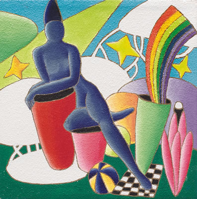 Mago musicante sulle nuvole
