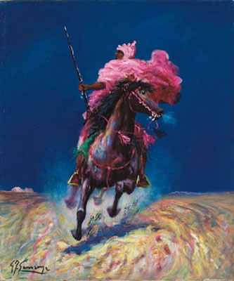 Cavaliere orientale al tramonto, 1972