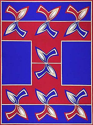Gioco di specchi blu e viola