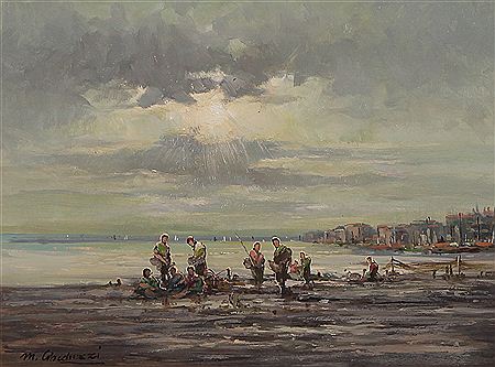 Bassa marea, raccolta di molluschi