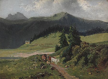 Paesaggio montano con pascolo