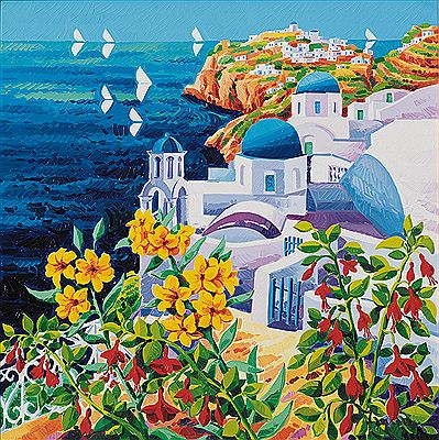 Passeggiando tra i fiori di Santorini