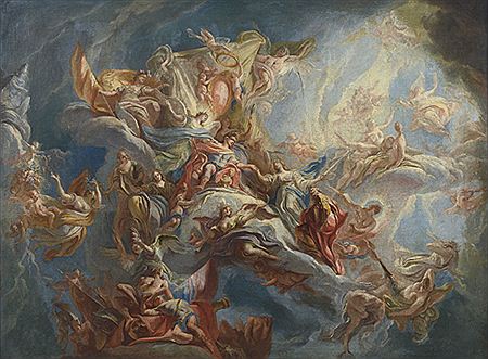 Scena allegorica con divinità mitologiche