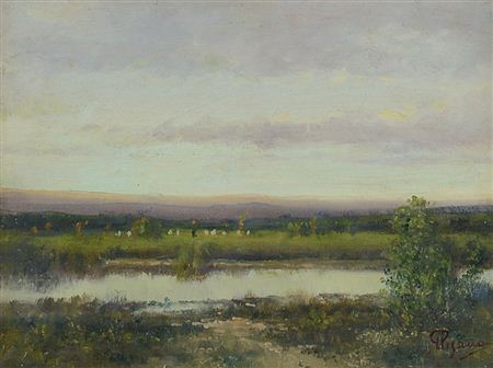 Paesaggio con laghetto