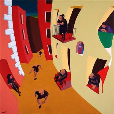 Festa cittadina, 2000 by Stefano Galli - Auction record, sale price, and art valuation. Compare with similar artists and explore comparable artworks.