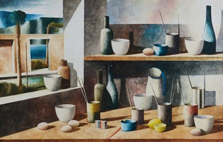 Grande natura morta con finestra sul mare, 2002 by Marcello Scuffi - Auction record, sale price, and art valuation. Compare with similar artists and explore comparable artworks.