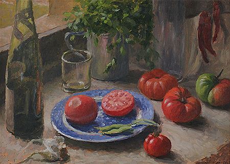 Sample artwork by Carlo Terzolo (1904 - 1975), known for landscape with buildings, interiors, still life, marine and figure painting - View similar artists and auction records