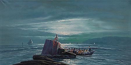 Marina con pescatori