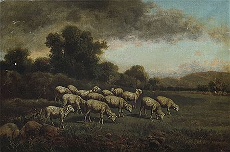Gregge al pascolo by Simone Campanile - Auction record, sale price, and art valuation. Compare with similar artists and explore comparable artworks.