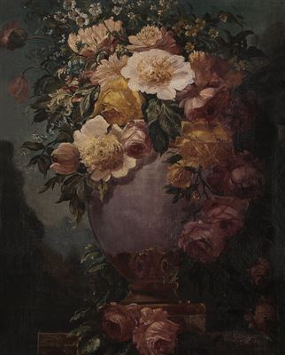 Composizione floreale nel paesaggio
