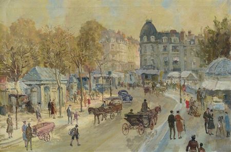 Scena di vita parigina by Henri Grenier - Auction record, sale price, and art valuation. Compare with similar artists and explore comparable artworks.