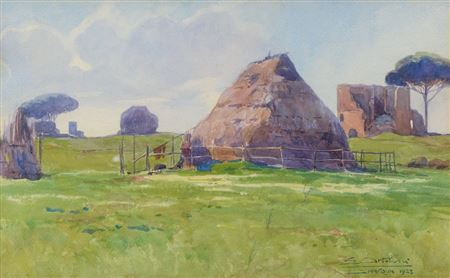Campagna romana by Enrico Ortolani - Auction record, sale price, and art valuation. Compare with similar artists and explore comparable artworks.