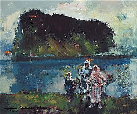 Gita al lago, 1987 by Gianni Sesia Della Merla - Auction record, sale price, and art valuation. Compare with similar artists and explore comparable artworks.