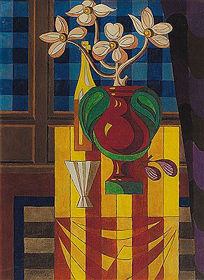 Natura morta con vaso rosso, 1945