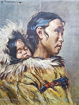Untitled Eskimo Mother & Child