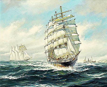 "Passat on the Irish Sea" by Thomas Wells - Auction record, sale price, and art valuation. Compare with similar artists and explore comparable artworks.
