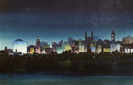 Sample artwork by Perry Acker (1903 - 1989), known for landscape painting, teaching, lithography - View similar artists and auction records