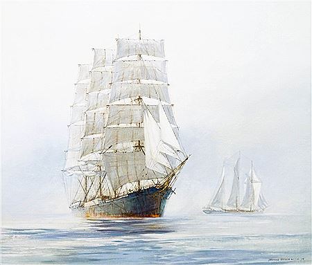 Sample artwork by Thomas Wells (1916 - 2004), known for marine-tall ships - View similar artists and auction records