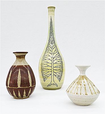 Three Decorated Vases