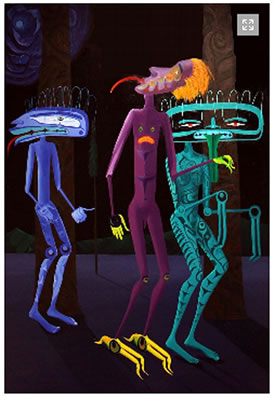 IWALKING IN THE SPIRIT WORLD; SPIRIT GIRL GOES WALKING IN THE NIGHT by Lawrence Benjamin Paul Yuxweluptun - Auction record, sale price, and art valuation. Compare with similar artists and explore comparable artworks.