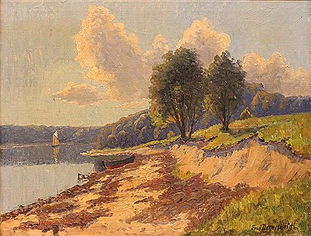Shore line with boat