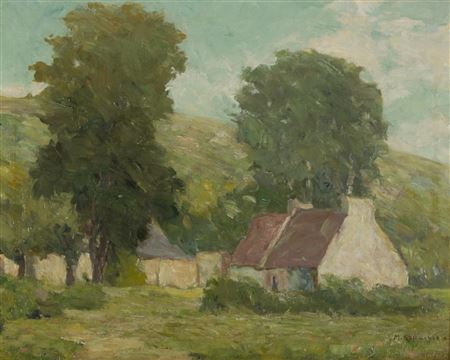 Summer cottage scene