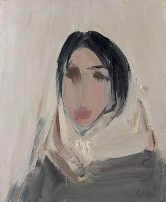 Portrait de femme au foulard
