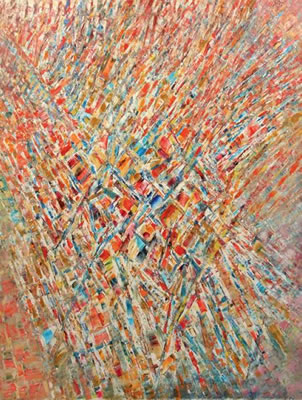 Composition rouge bleue et jaune