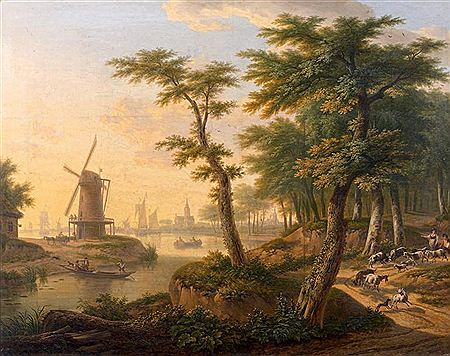 Bergère et son troupeau de chèvres