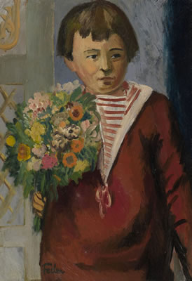 Boy with Flowers by Adolphe Feder - Auction record, sale price, and art valuation. Compare with similar artists and explore comparable artworks.
