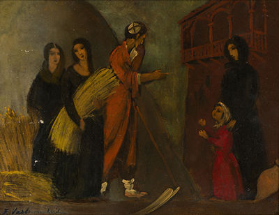 Sample artwork by Felix Varlamishvili (1903 - 1986), known for figure, genre painting - View similar artists and auction records