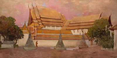 Temple of the Sleeping Buddha by Ivan Leonidovich Kalmykov - Auction record, sale price, and art valuation. Compare with similar artists and explore comparable artworks.