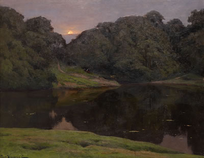 Landscape with Setting Sun