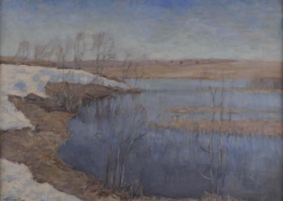 Sample artwork by Vitold Kaetanovich Bialinitsky-Birulia (1872 - 1957), known for lyrical landscape painting, realism - View similar artists and auction records