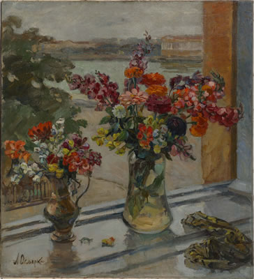 Sample artwork by Alexander Alexandrovitch Osmerkin (1892 - 1953), known for painting, graphic art, stage design, and art education - View similar artists and auction records