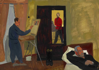 Portrait of Viktor Efimovich Popkov: Self-Portrait of the Artist in His Studio
