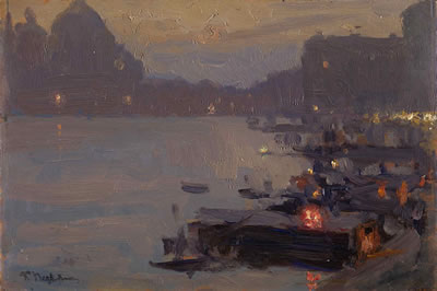 Evening in Venice by Konstantin Pervuhin - Auction record, sale price, and art valuation. Compare with similar artists and explore comparable artworks.