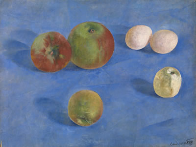 Still Life. Apples and Eggs by Kuzma Sergeyevich Petrov-Vodkin - Auction record, sale price, and art valuation. Compare with similar artists and explore comparable artworks.