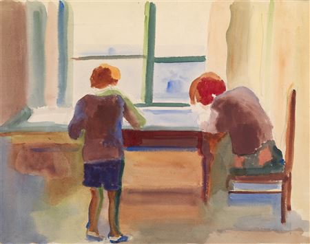 Children by the Window by Maria Ender - Auction record, sale price, and art valuation. Compare with similar artists and explore comparable artworks.