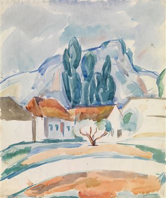 Portrait of Konstantin Rozhdestvensky: Crimean Landscape and A Self-Portrait