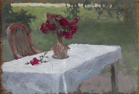 Flowers on the Garden Table and Forest Path (double-sided)