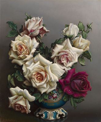 Bouquet of Roses by Irene Klestova - Auction record, sale price, and art valuation. Compare with similar artists and explore comparable artworks.